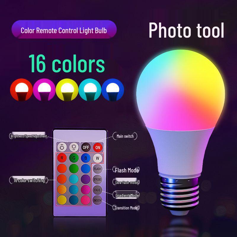 A60 RGB Bulb: 16-Color LED with Remote, Dimmable Atmosphere Globe for Live Room Decor
