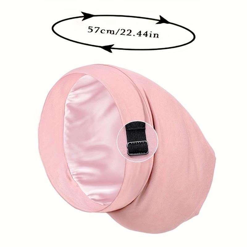 Women's Sleep Caps Adjustable Satin Lined Nightcap with Hair Scrunchie Suitable for Sleeping
