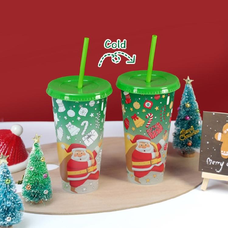 2PCS Creative Cold Activated Color Transforming Cups for Christmas Fun Cold Sensing Cup Safe for Kids and Adults