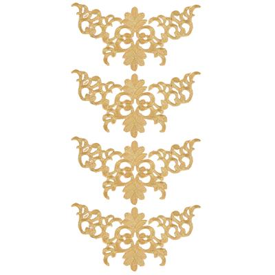 4PCS Embroidered Patch Sewing Cloth Sticker DIY Applique Craft Decoration Clothing