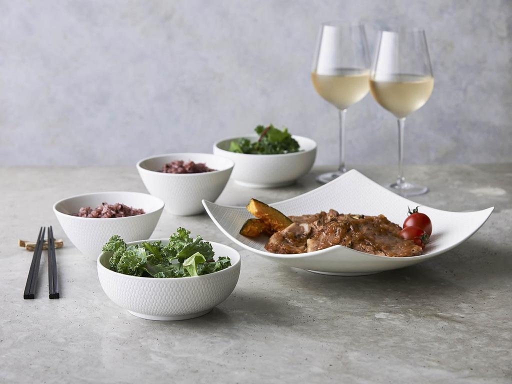 Wedgwood Official Wedding Gift Geo Sculpture Wedding Gift for the Bride and Officially Imported Wrapping Bowl, 25cm, White, Tableware, Groom,