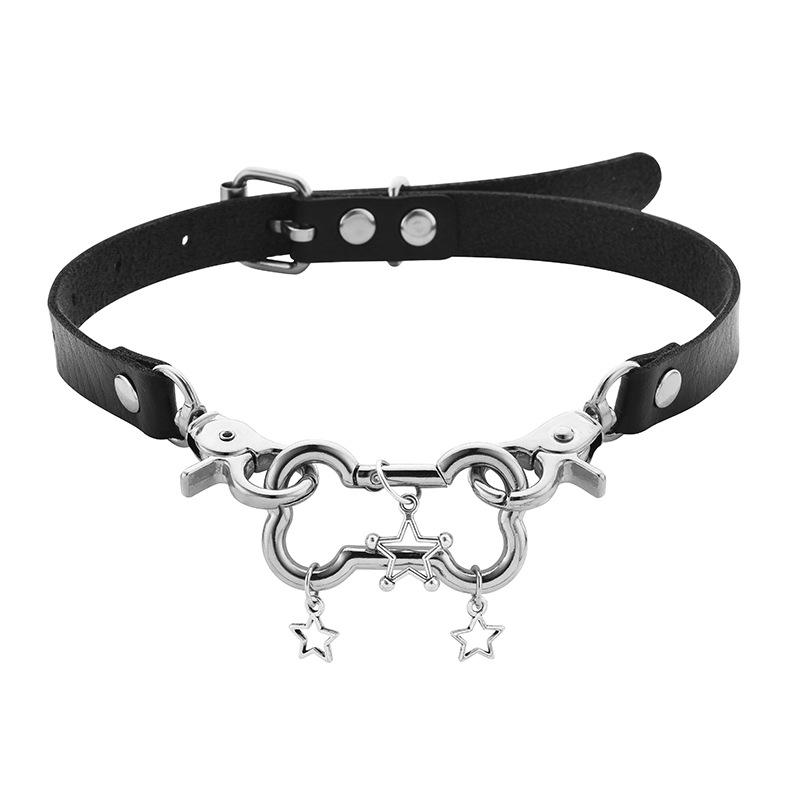 Pentagram Bone Collar Choker Neck Punk Dark Accessories Babes Puppy Necklace Cool Trendy