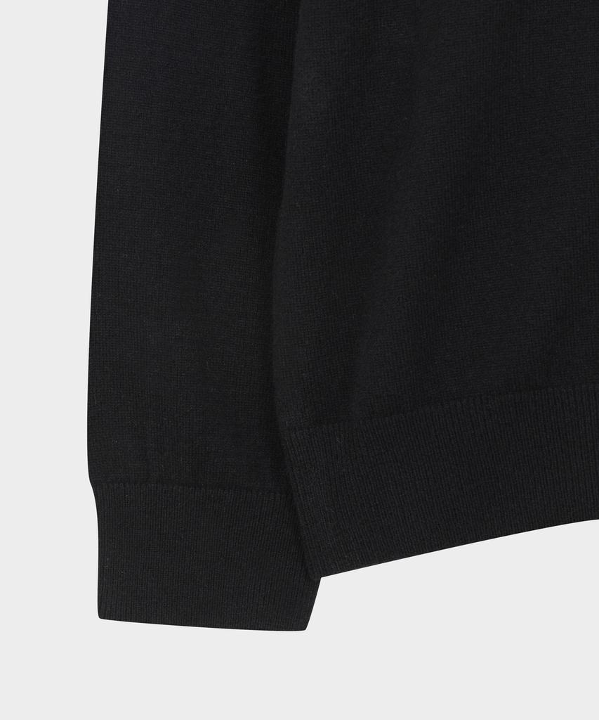 BROOKS BROTHERS Wool Cashmere Solid Half-Neck Sweater (Black) (Bbwumbf404)