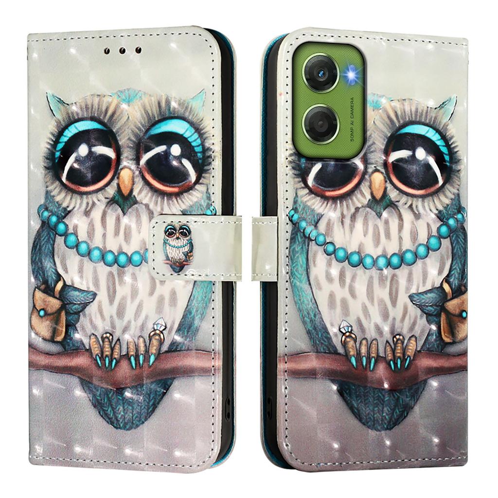 For Motorola Moto G06 4G Leather Case Pattern Printing Wallet Stand Mobile Cover with Strap