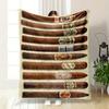 Cigar Pattern Blanket Bedroom Blanket for Livingroom Couch Lunch Break Soft Throw for Friend's Festival Gift