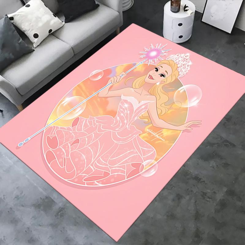 Princess, Magic Wand Pattern Polyester Office Carpet Chair Mats, Home Decor Dormitory Floor Protecto