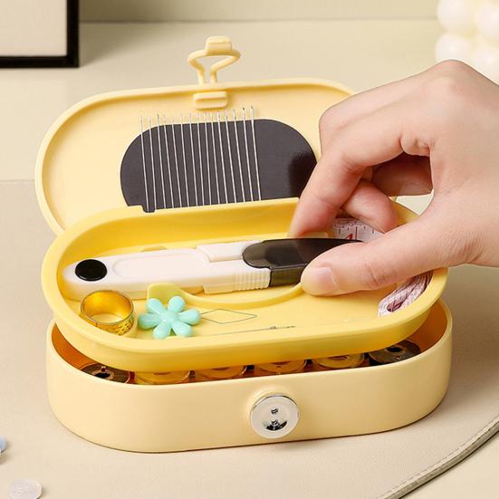 Sewing Box Magnetic Needle Organizer Thread Spool Threader Thimble Storage Case Sewing Kit Organizer for Embroidery Quilting Cross Stitch