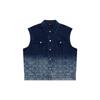 New MLB MONOGRAM Collection New York Yankees SS25 Denim Vest Unisex Dark Navy Blue 3AVTM0151-50NYD