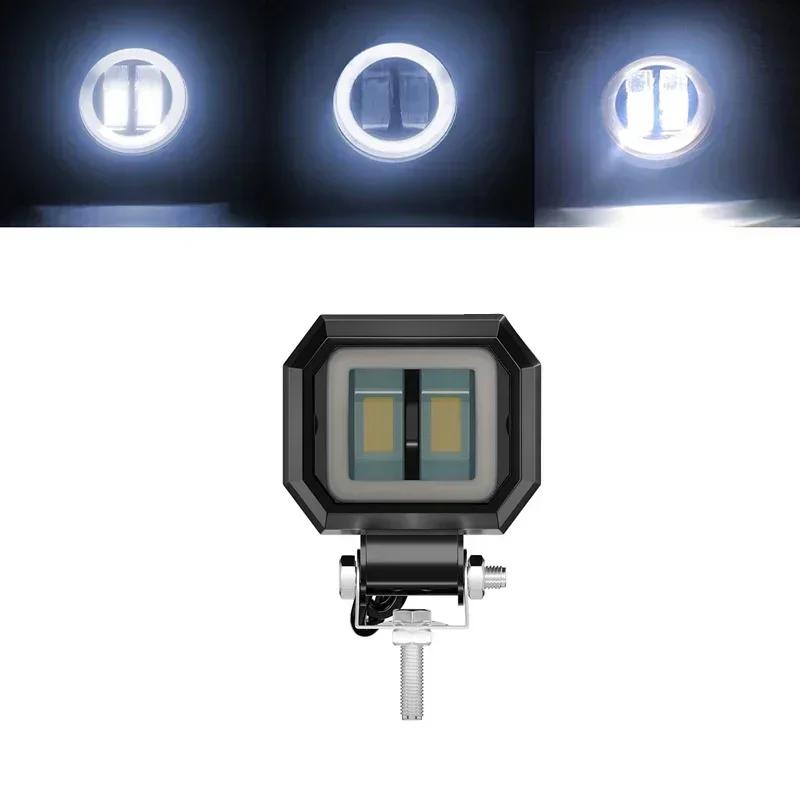 3 Inch 7D Lens LED Work Light Bar Square Car Headlight Halo For Motorcycle Jeeps ATV SUV 12V 24V Angel Eyes Driving Lights Amagi
