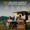 IEE P2400 2400W Portable Power Station, 2048Wh LiFePO4 Battery Solar Generator, 16 Output Ports, 1.2 Hours Fast Charging, App Control
