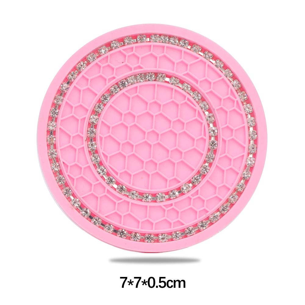 Car Coaster Double Diamond Auto Water Cup Groove Non-slip Pad Honeycomb Heat Insulation Anti Scalding Mat Car Door Groove Mat