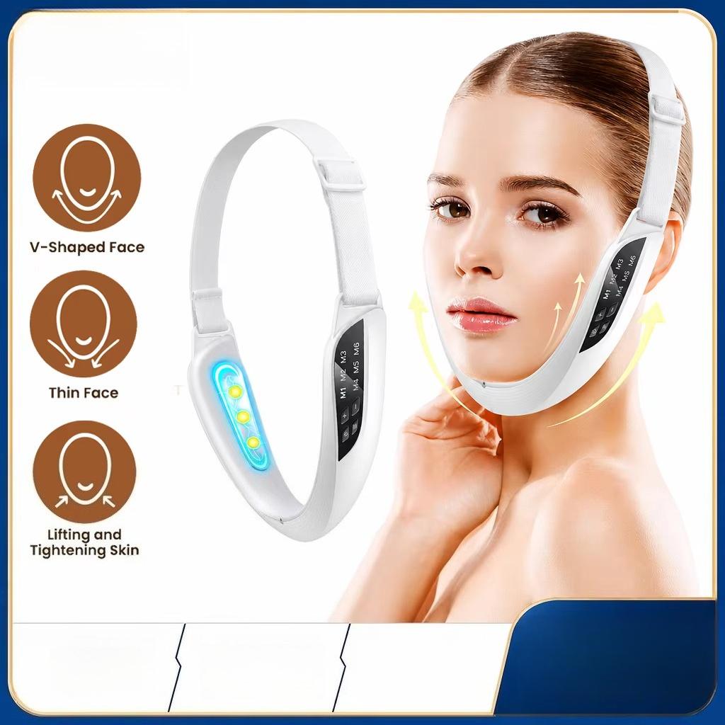 EMS Microcurrent Lifting Massager Double Chin Reducer V Line Facial Lift Up Belt Firming Skin Anti Wrinkles Home Use Beauty Devices