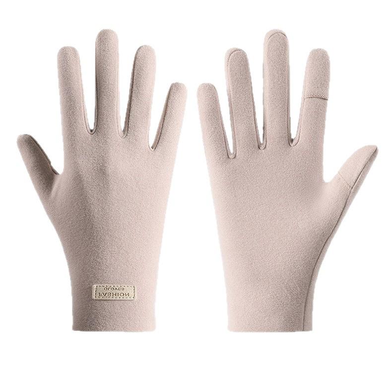 Damen Herbst/Winter Warme Samthandschuhe: Voll- und Halbfinger, Touchscreen-kompatibel für Outdoor und Autofahren.