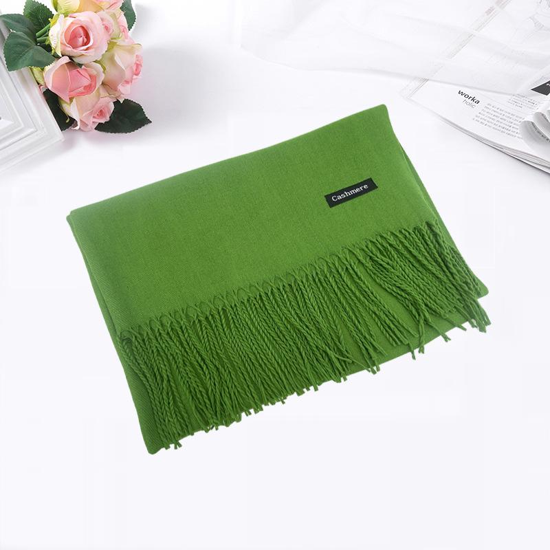 Solid color imitation cashmere scarf women's winter high-end sense versatile warm shawl men's scarf annual meeting red scarf