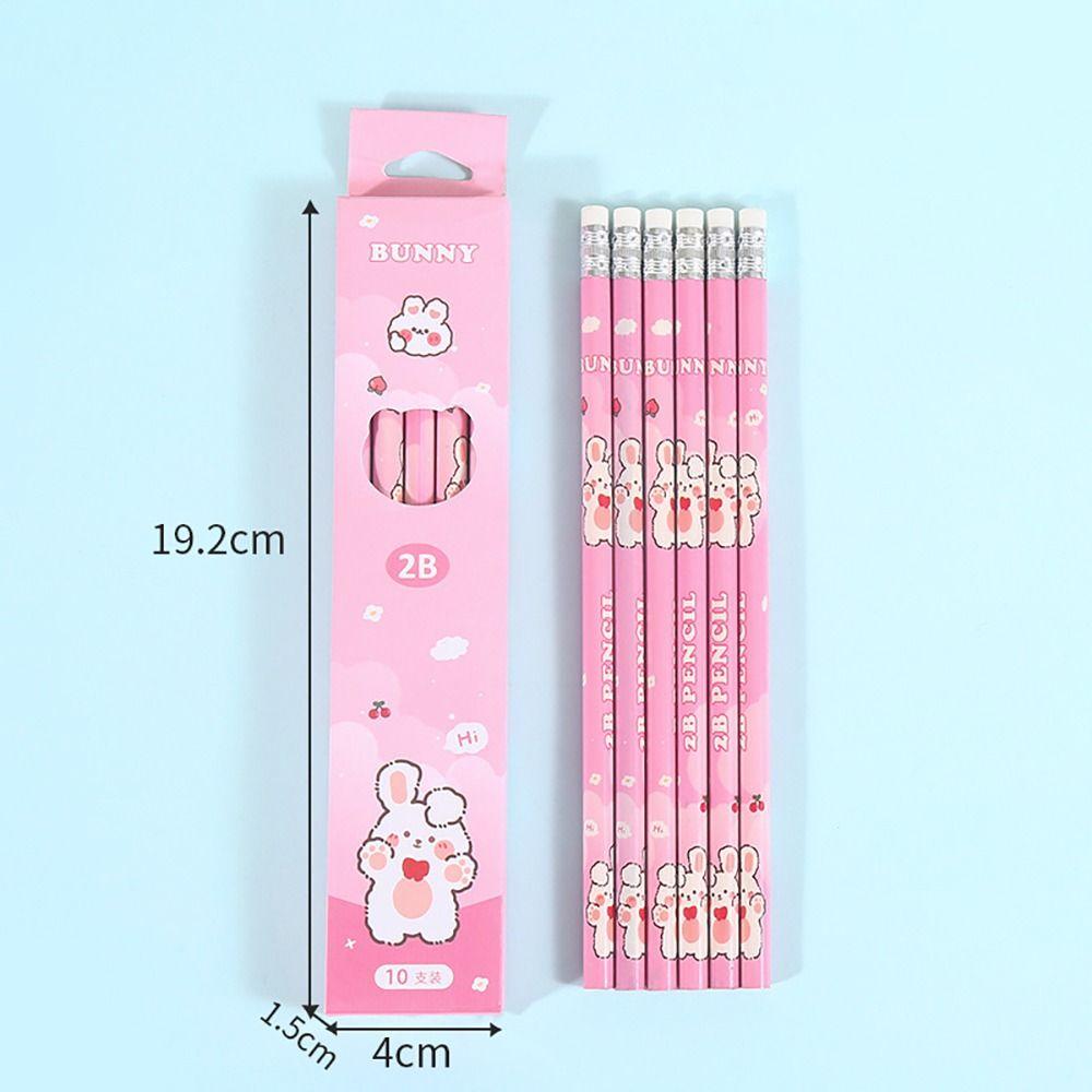 

10 шт., гладкий карандаш для письма, канцелярские принадлежности, карандаш для эскизов, высококачественный карандаш для рисования, школьный розовый