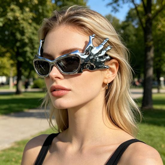 Monsters Hands Sunglasses Novelty Futuristic Sunglasses Lightweight Funny Hands Glasses with UV400 Mirror Lenses Gift for Men Women