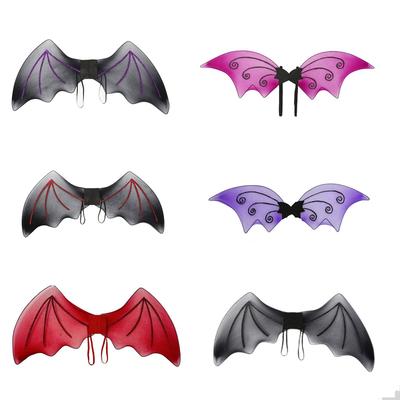 Halloween Kids Holiday Show Costumes Bat Wings Props Black Bat Wings Lightweight Black Mesh Halloween Costume Wings