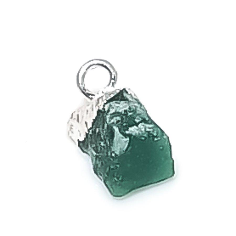 Natural Green Aventurine Rough 925 Sterling Silver Jewelry Pendant 0.59" p2J33