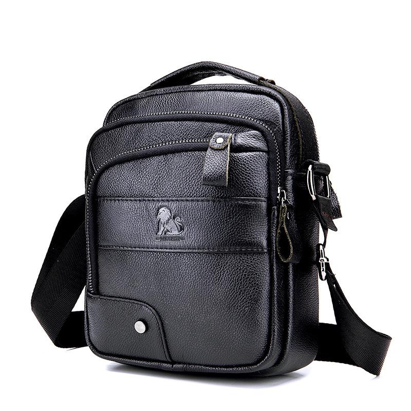 Casual Men's Shoulder Bag Made of Genuine Leather