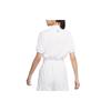 Nike Solid Color Casual Waist Short Sleeve Drop Shoulder T-Shirt Women Tops White CZ8223-100