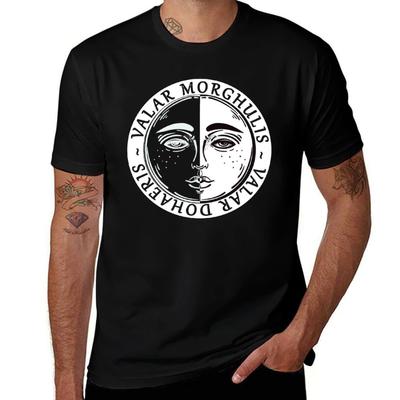 Valar Morghulis Valar Dohaeris T-Shirt Man T Shirt Heavy Cotton T Shirts for Man Slim Fit T-Shirt