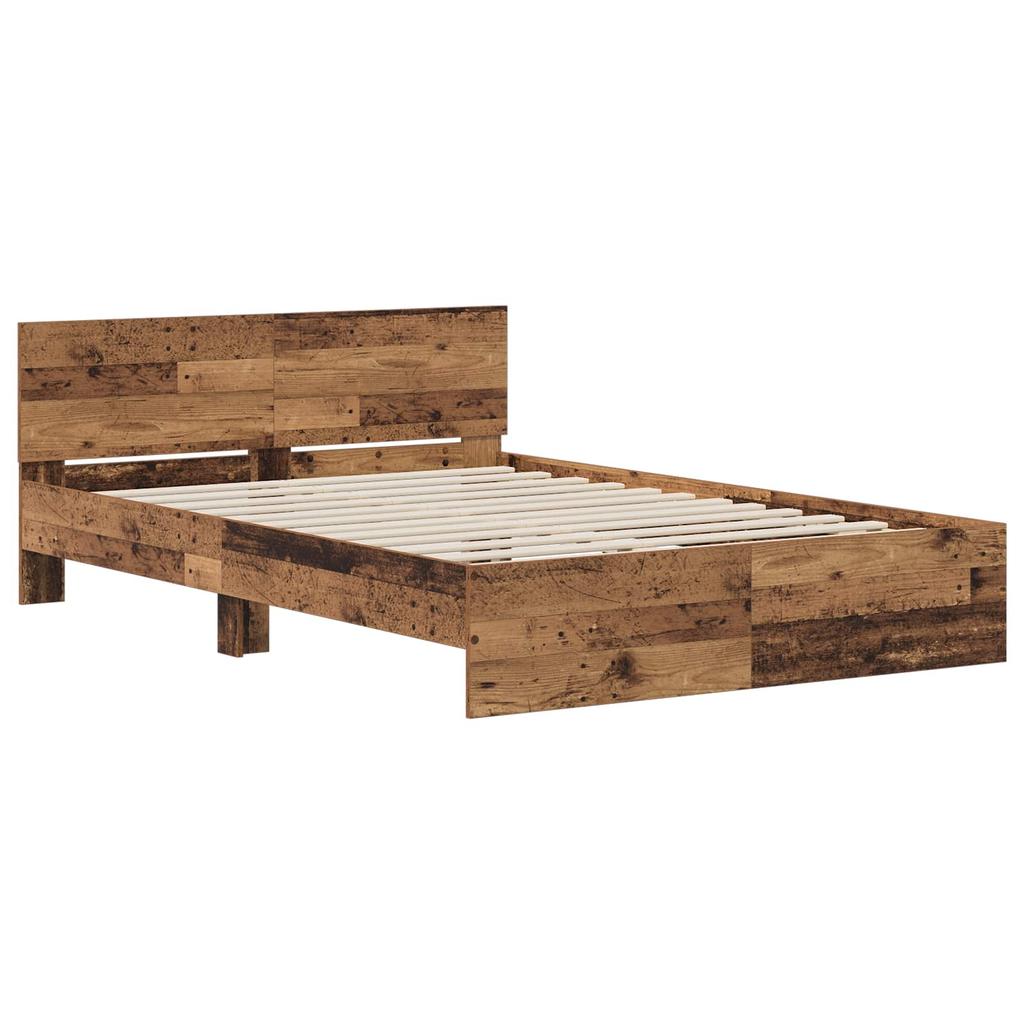 Bed Frame with Headboard Reclaimed Wood 120 x 200 cm Engineered Wood