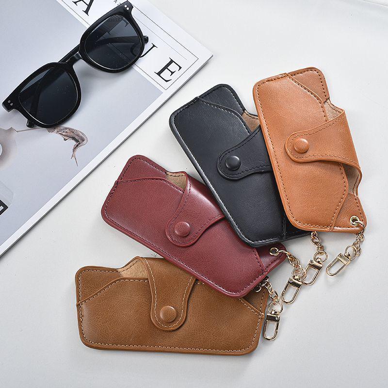 Genuine Leather Textured Pressure-Resistant Glasses Case for Myopia and Sunglasses