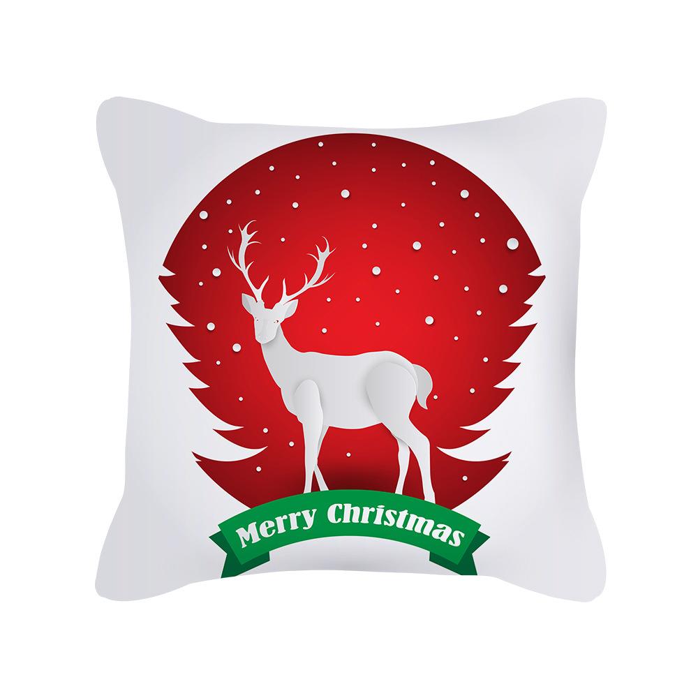 Christmas New Peach Skin Pillow Case Pillow Sofa Pillow Case Red Series Pillow