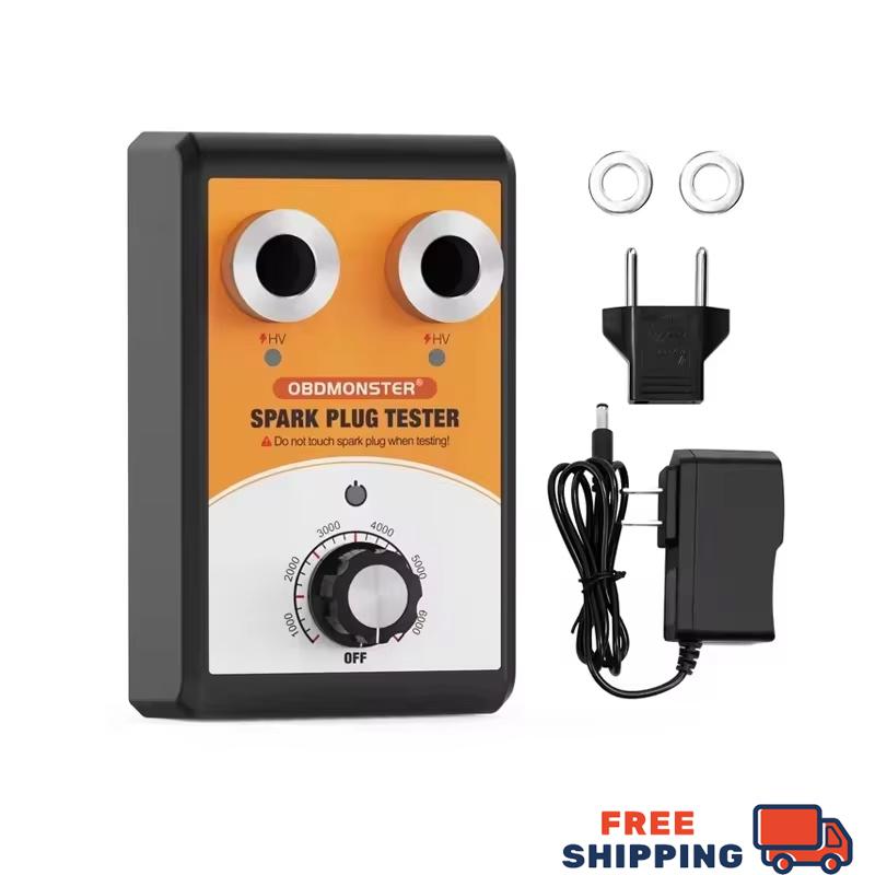 Car Spark Plug Tester Double Hole Spark Plug Analyzer Diagnostic Tool 0-6000rpm 12V Auto Engine Ignition System Tester