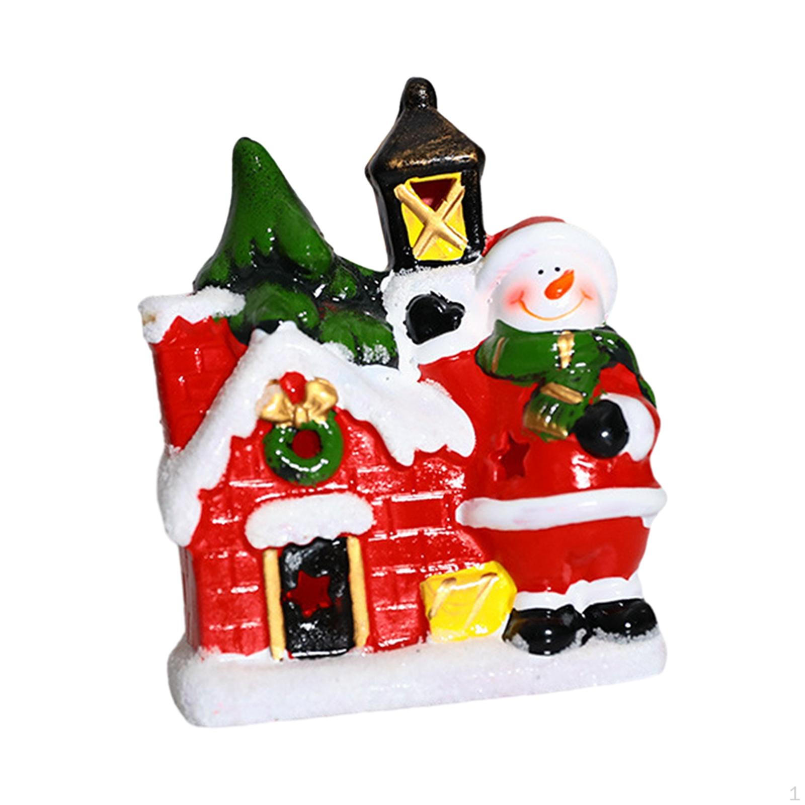 

Керамическая рождественская статуэтка Миниатюрный орнамент Центральная часть стола Украшения Ремесла Snowman