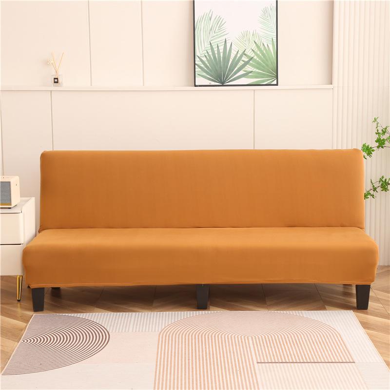 Solid Color Foldable Armless Sofa Bed Cover