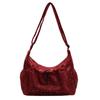Women's Corduroy Sequin Bag Large Capacity Shoulder Crossbody Tote Bag