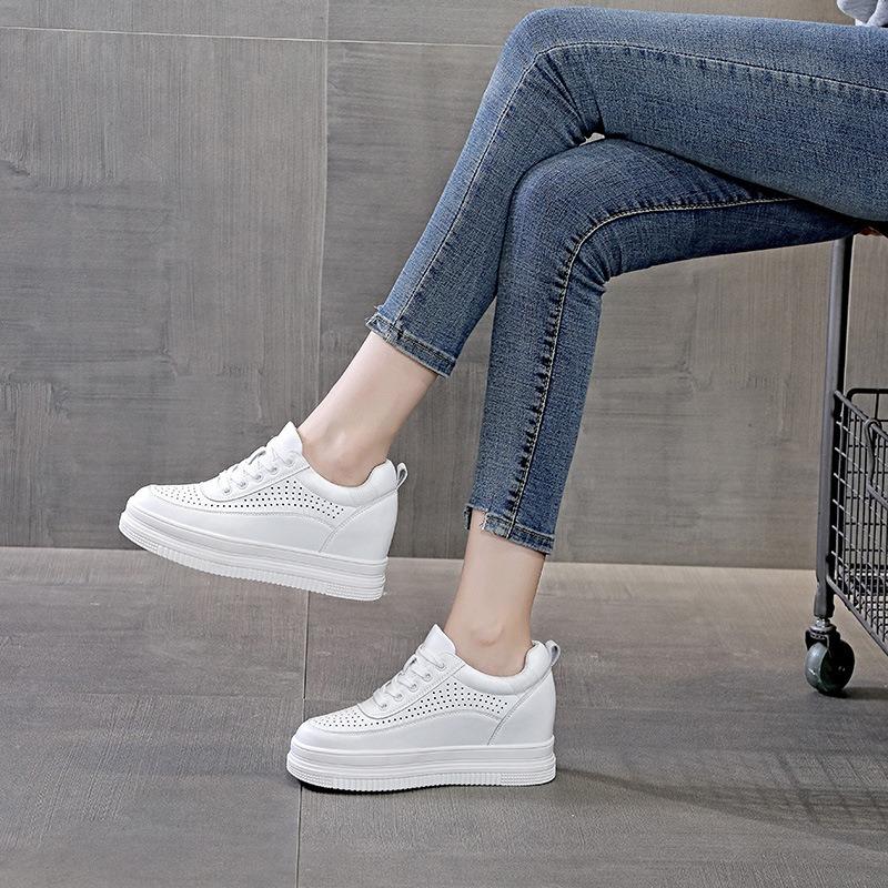 Trendige Damenschuhe mit Innenhöhenerhöhung, Netzschuhe, neue Muffin-Plateau-Freizeitschuhe