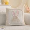 Cartoon Easter Bunny Pillow Cover Soft Rabbit Pattern Pillowcase Throw Pillow Cover  Easter Party