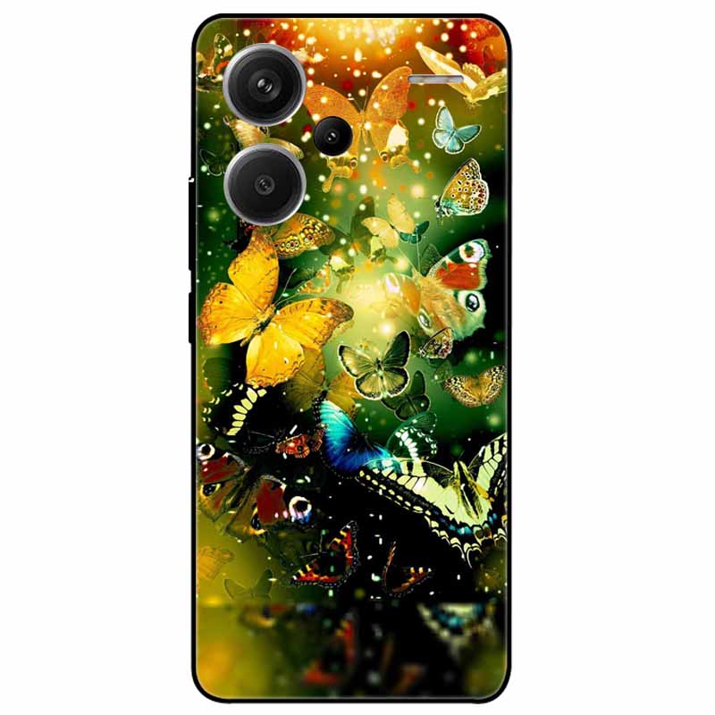 For Redmi Note 13 Pro Plus 5G Pro+ Case Soft Black Painted Cats TPU Funda For Xiaomi Redmi Note 13 Pro 5G Note13 Silicone Cover