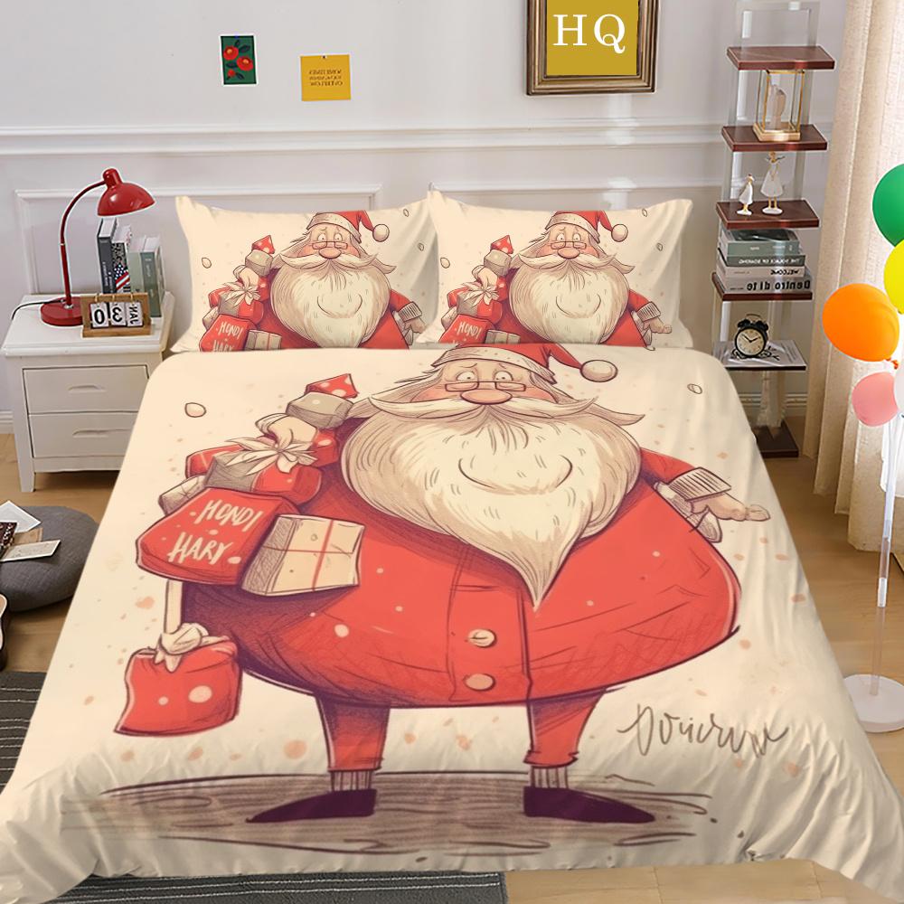 3D Christmas Printing Duvet Cover Set Full Size Microfiber Bedding Set High Ranking Lovely Bedspreads