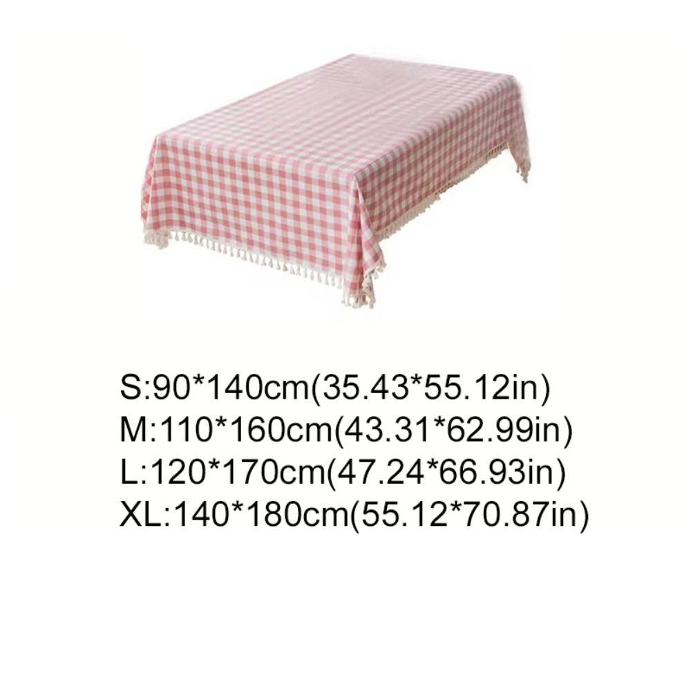 Table Decor Linen Plaid Tablecloth Pastoral Style Antifouling Table Runner Waterproof Rectangular Desk Cover Wedding