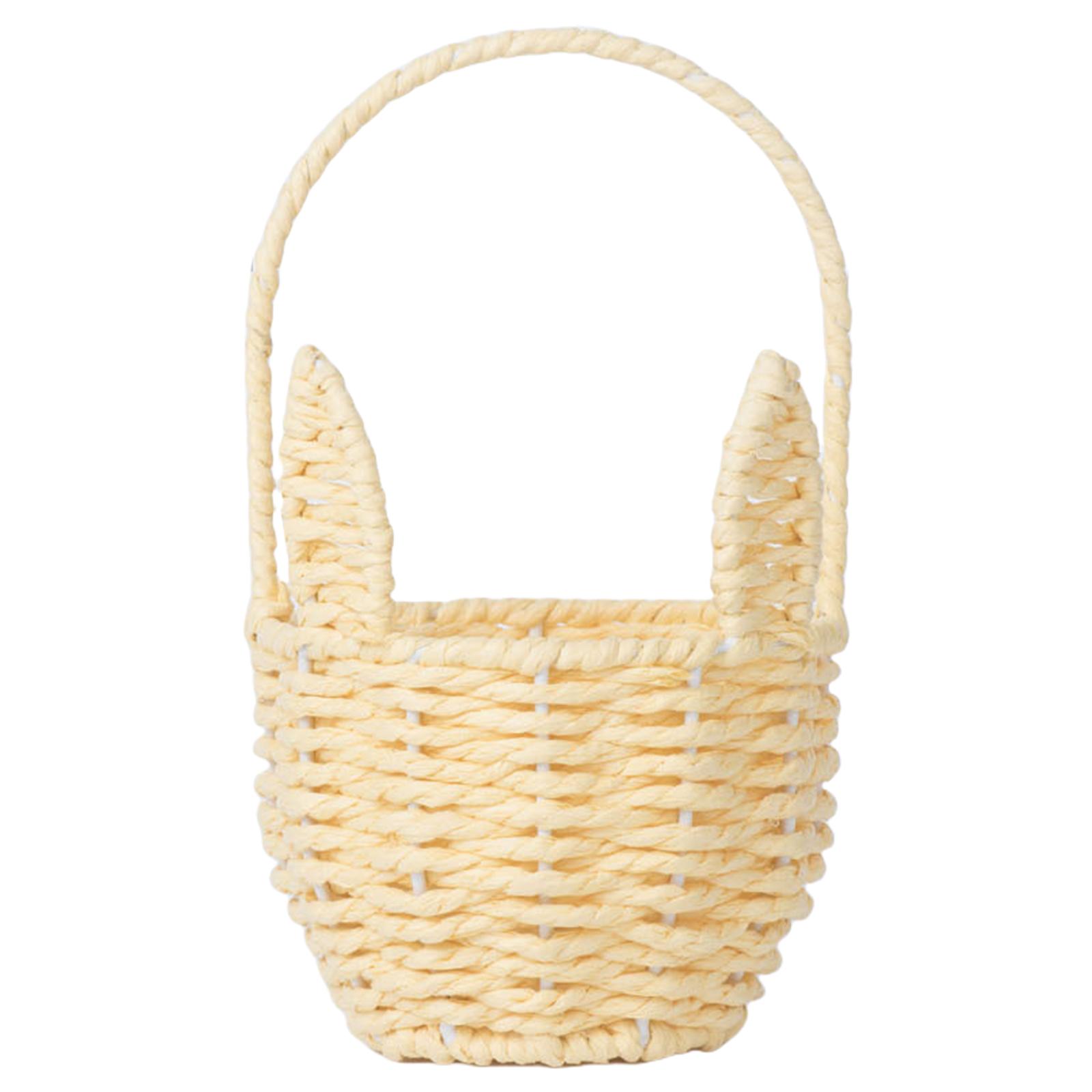 Easter Creative Storage Bin Multi-Purpose Paper Rope Flower Basket Cartoon Woven Ear Decorative Basket Sundries Organizer