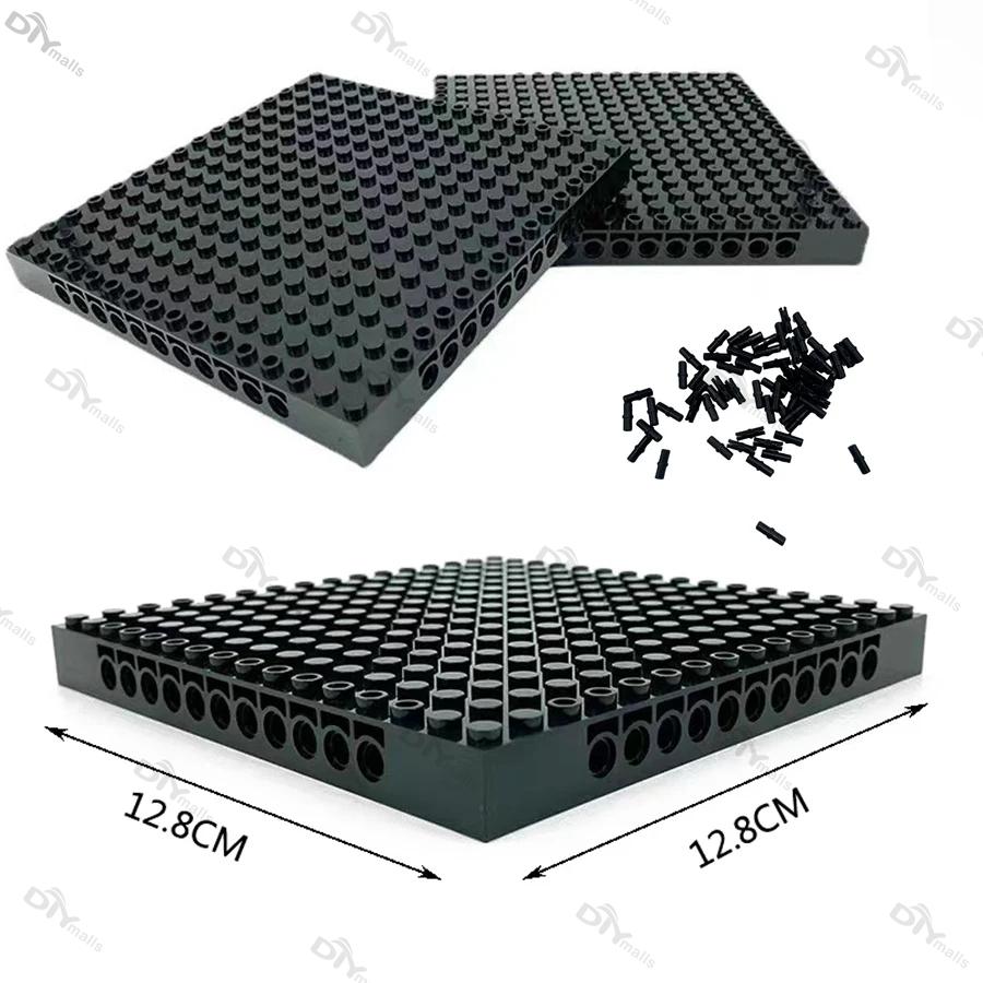 1/2/3/4Pcs 16X16 Dots Building Blocks Baseplate 65803 Black/White Splice Bricks Diy Combination Moc Hole Connect Parts 2780 Pins