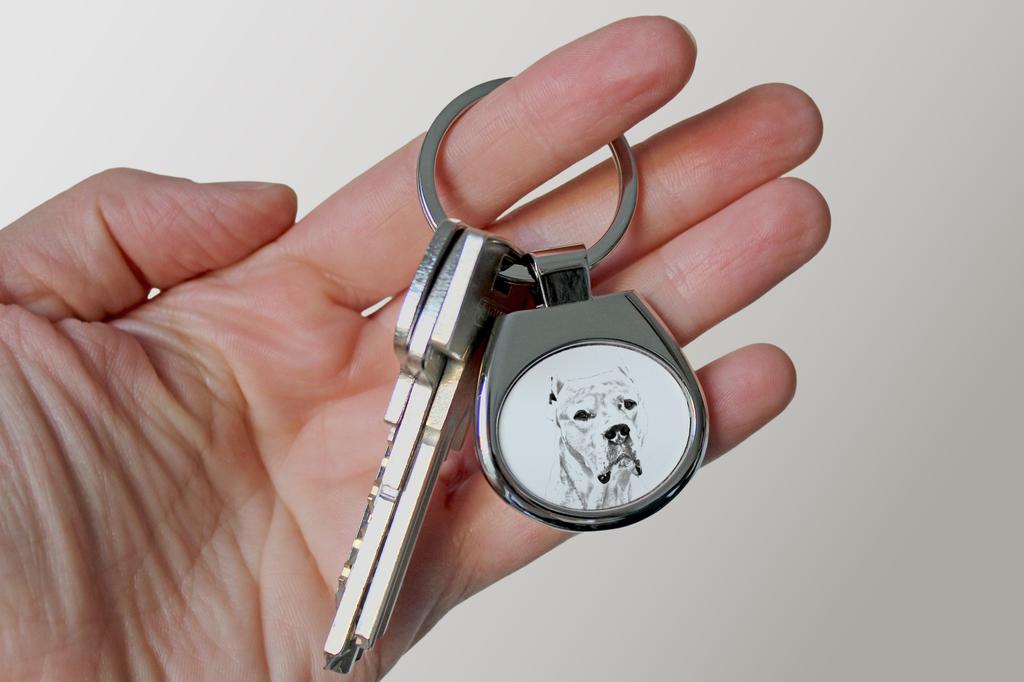Dogo Argentino - Keychain with a Dog, Keychain with a Print, Personalized Pendant from the Art-Dog Brand