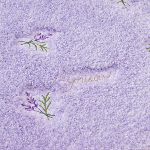 Senko S.D.S Sweet Lavender Toilet Fabric Toilet Mat, Approximately 80 x 60 cm, Long Size, Lavender Floral Pattern, 15708