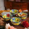 Lily Flower 5-inch Lace Rice Bowl Set of 4 - High-Quality Ceramic Tableware