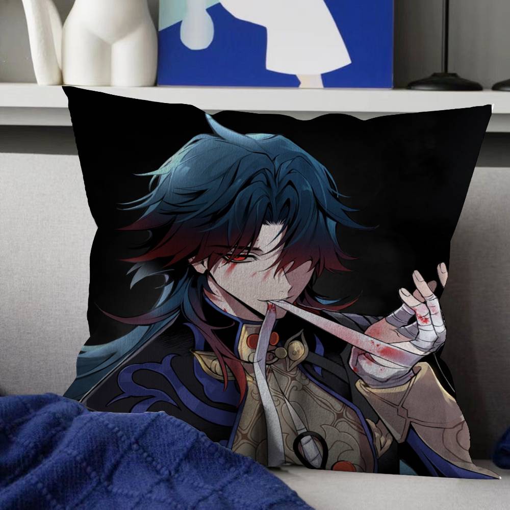 Honkai Star Rail Character Blade Cushion Cover Polyester Sofa Cushions Decorative Throw Pillows Home Decoration Pillowcover