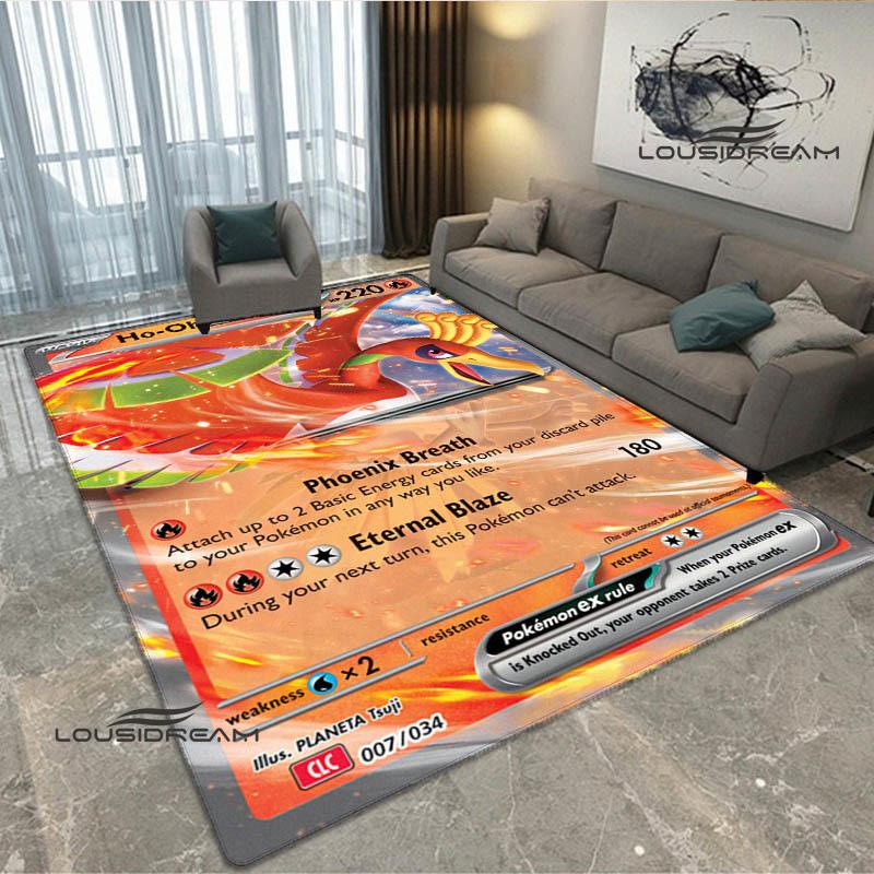 Cartoon Pokémon Trading Card Game Print carpet Non-slip carpet carpets for living room area rug Door pad anime rug birthday gift