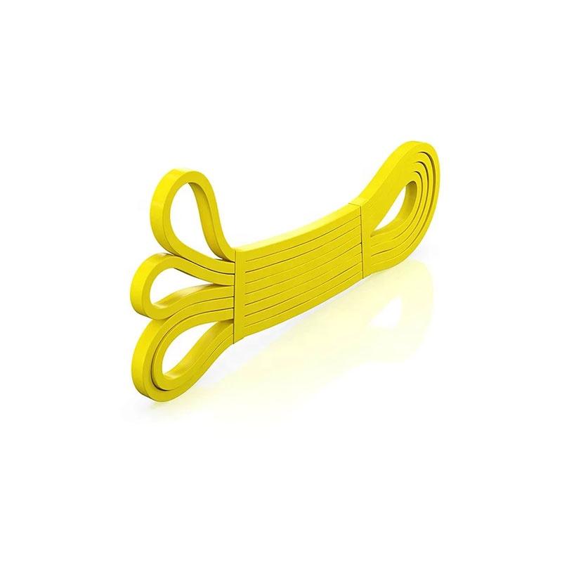 Custom logo Rubber Resistance Band Elastic Band Training Pack Pastel Color Fitness Custom Logo Resistance Bands For Gym Exercise 2080mm*4.5mm*6.4mm-Yellow
