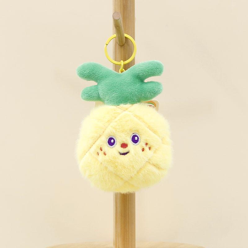 Adorables porte-clés en peluche de légumes et de fruits de dessin animé, mignons poupées banane, durian, carotte