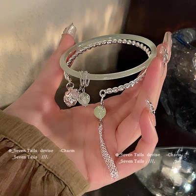 New Chinese Ancient Style Guochao Bell Bracelet Women'S Light Luxury Niche Exquisite Bracelet High-End Accessories Jingle Bracelet Cinnabar