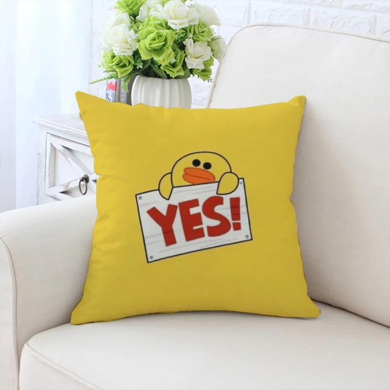 Cute Little Yellow Duck Pattern Pillowcase Car Ornaments Office Living Room Sofa Home Pillowcase