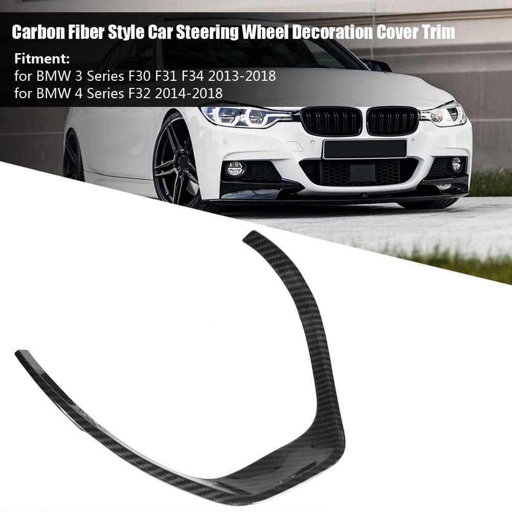 Carbon Fiber Style Car Steering Wheel Decoration Cover Trim for 3 Series F30 F31 F34 2013?2018