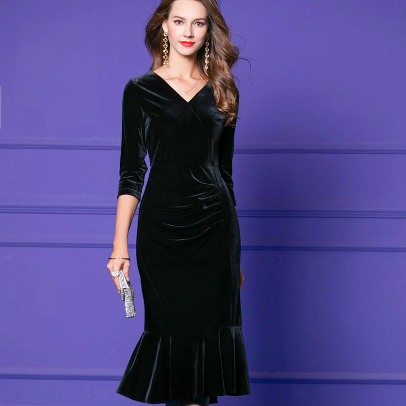 

Юбка-рыбий хвост из бархата - Доступна в красном, зеленом и черном цветах XXXL чёрный